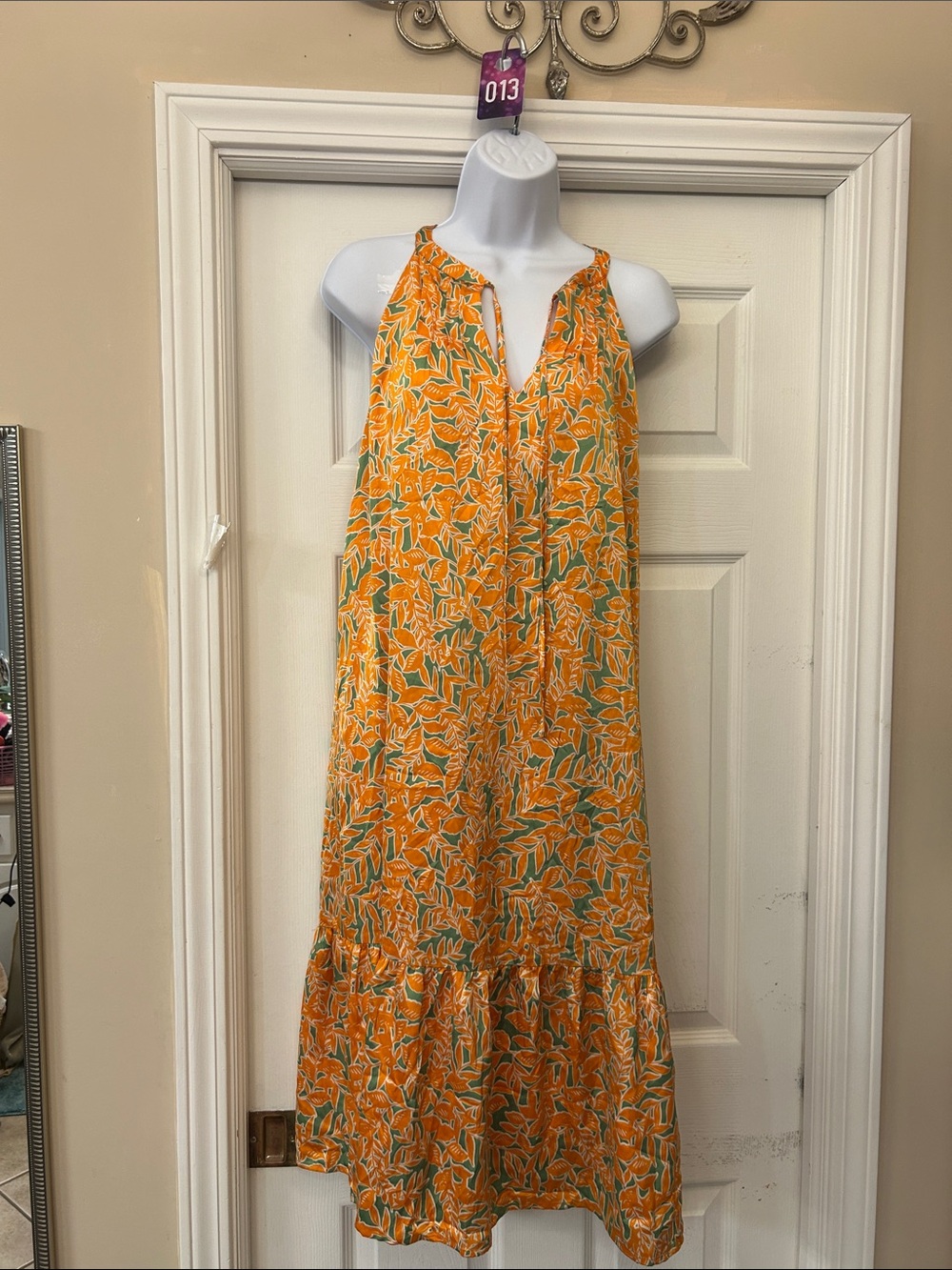 Collective Concepts Orange Floral Midi Dress